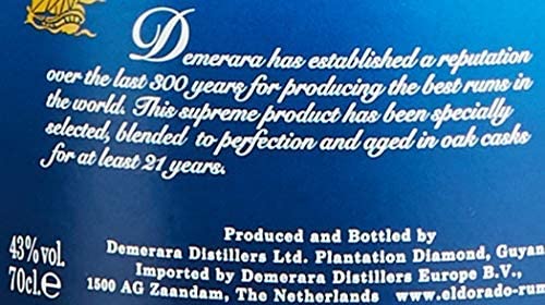 Rhum Spécial Réserve El Dorado 21 Anni